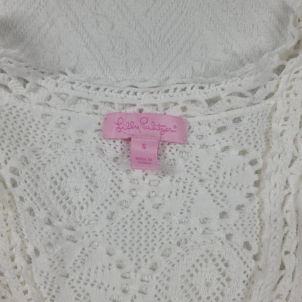 Lilly Pulitzer white Athena resort crochet dress Size Small resort wear preppy - Picture 11 of 12